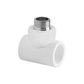 Тройник комбинированный TEBO - 25x1/2" (нар. резьба, серый)
