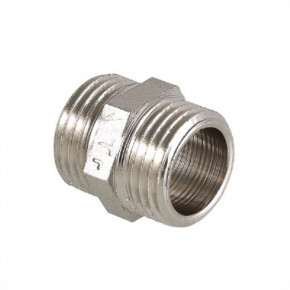 Ниппель латунный резьбовой равнопроходный VALTEC - 1.1/4" (никелированный)